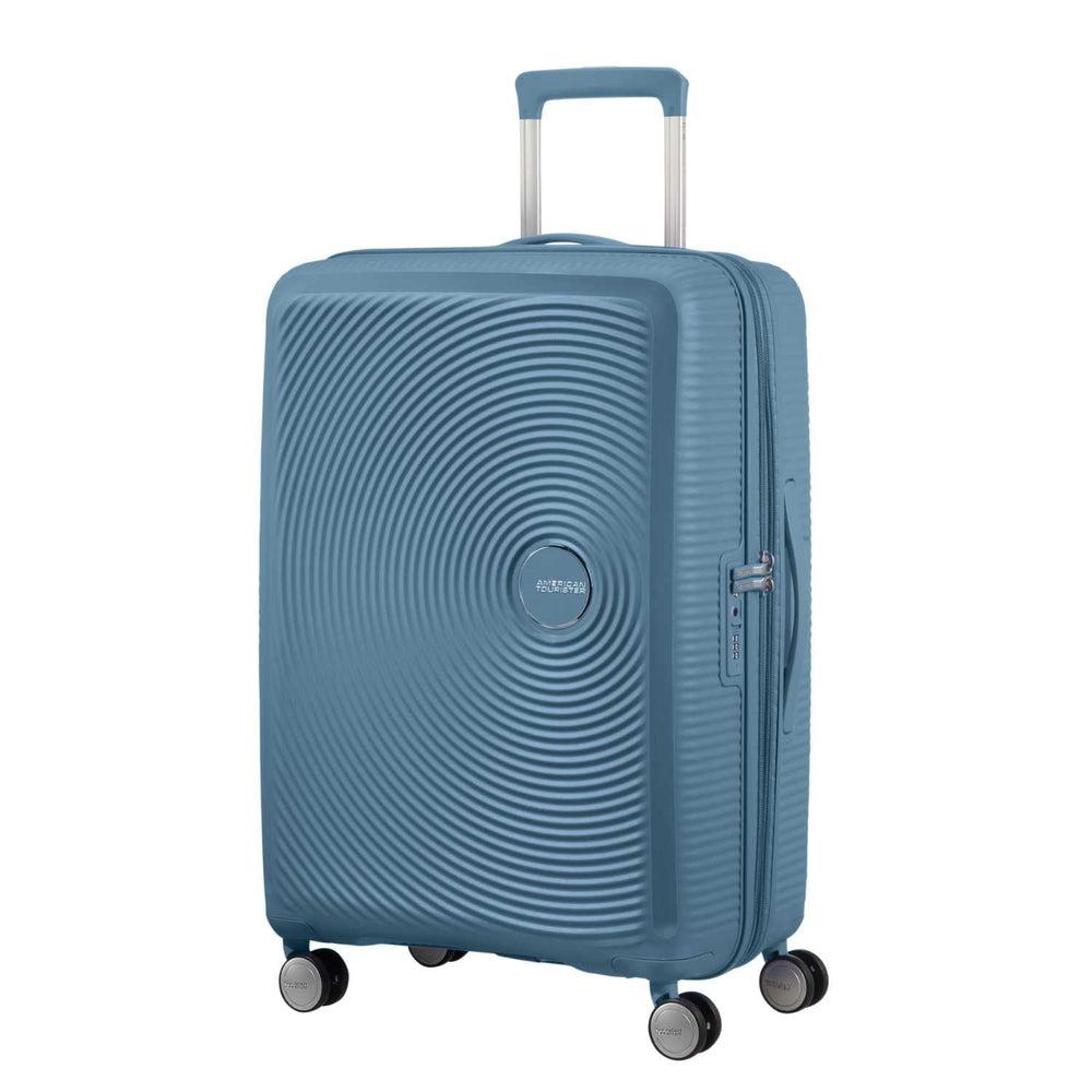 American Tourister Soundbox ekspanderende medium koffert 67 cm Stone Blue-Harde kofferter-BagBrokers