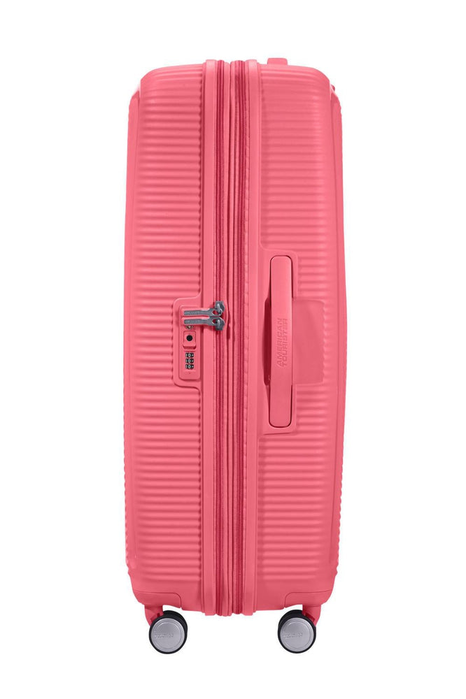American Tourister Soundbox ekspanderende medium koffert 67 cm Sun Kissed Coral-Harde kofferter-BagBrokers