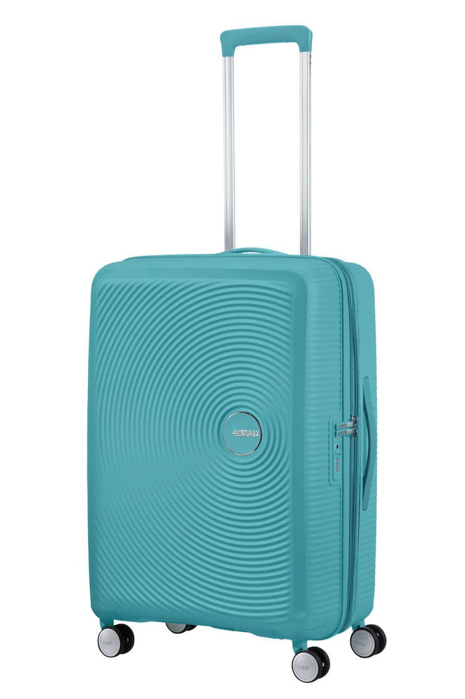 American Tourister Soundbox ekspanderende medium koffert 67 cm Turquoise Tonic-Harde kofferter-BagBrokers