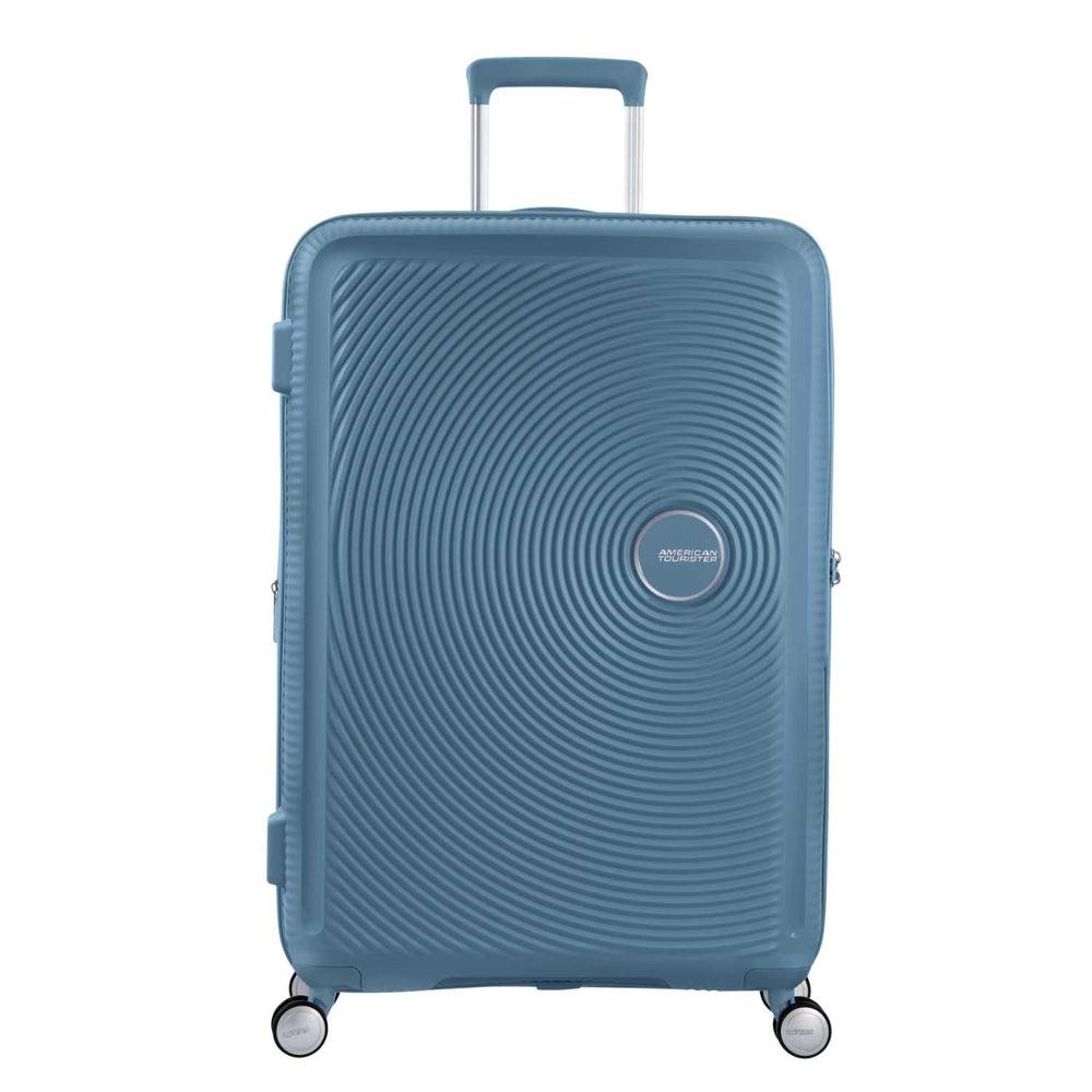 American Tourister Soundbox ekspanderende stor koffert 77 cm Stone Blue-Harde kofferter-BagBrokers