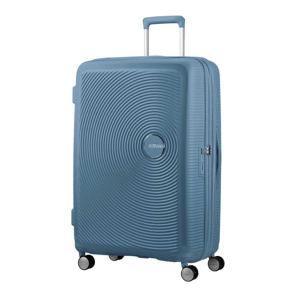 American Tourister Soundbox ekspanderende stor koffert 77 cm Stone Blue-Harde kofferter-BagBrokers