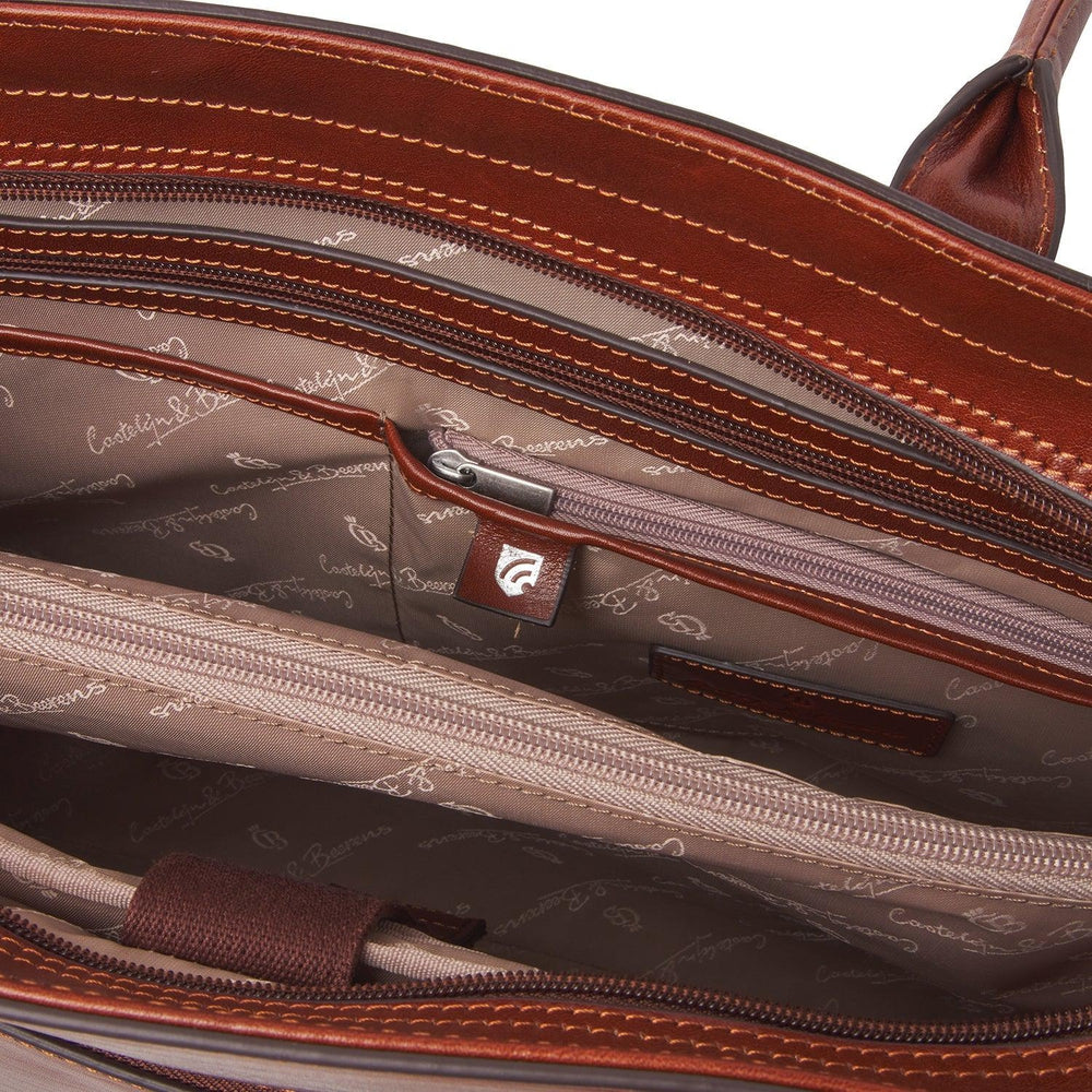 Castelijn & Beerens Ellen skulderveske 15,6" RFID Cognac-Veske-BagBrokers