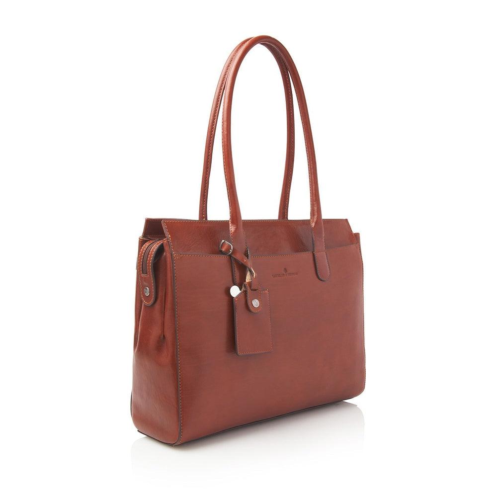 Castelijn & Beerens Ellen skulderveske 15,6" RFID Cognac-Veske-BagBrokers