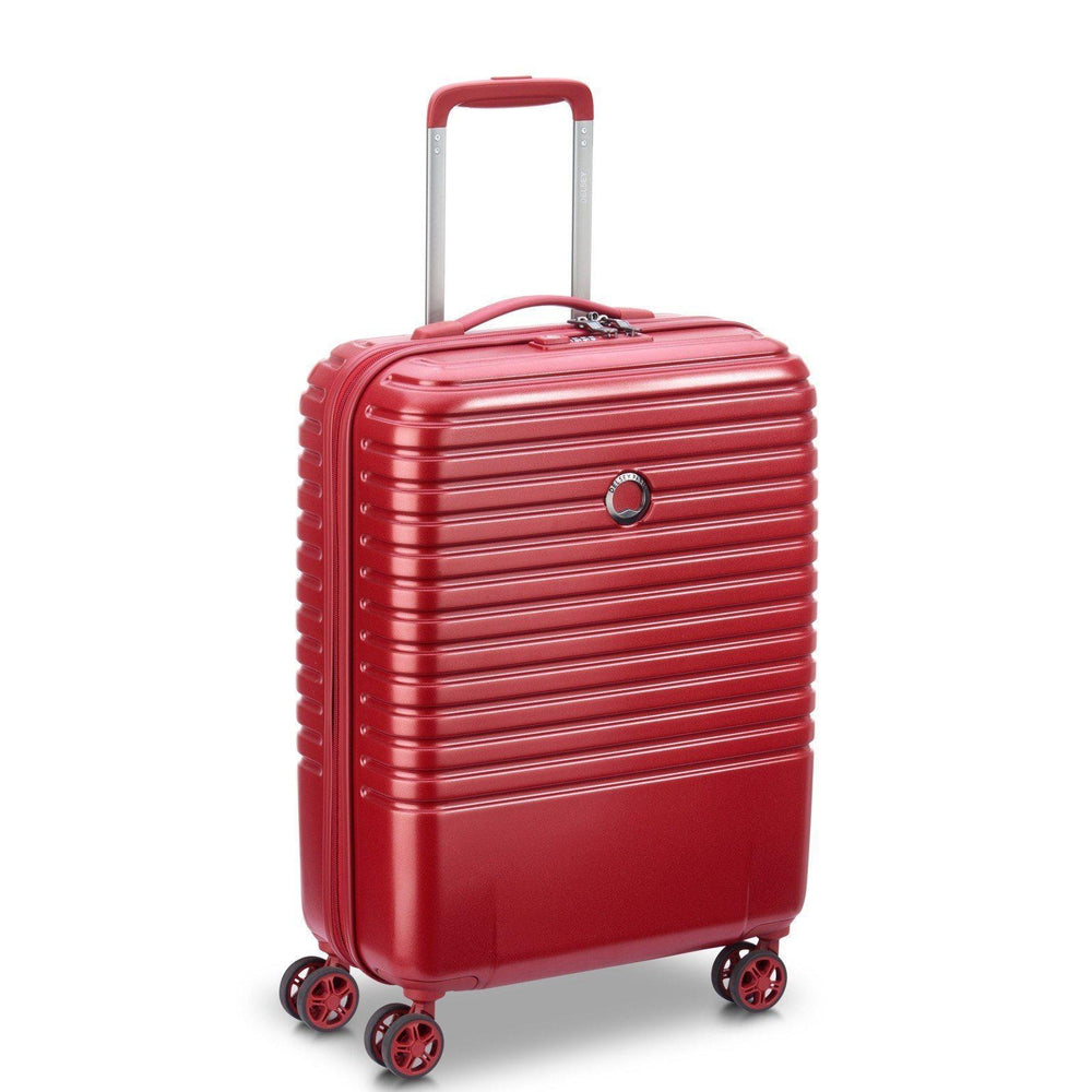 Delsey Caumartin Plus lett 55 cm kabin koffert 2,3 kg Red-Harde kofferter-BagBrokers