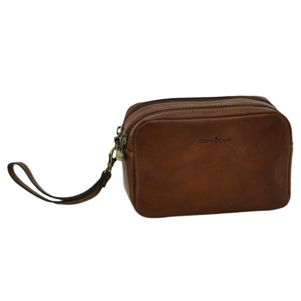 Gianni Conti eksklusiv Pouch mini toalettmappe Dark Brown-Vesker-BagBrokers