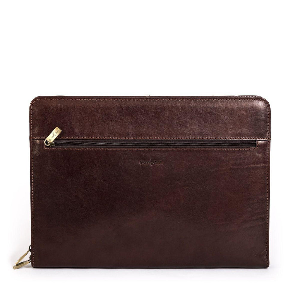 Gianni Conti Møtemappe. Eksklusivt italiensk Kalveskinn Brown-Vesker-BagBrokers