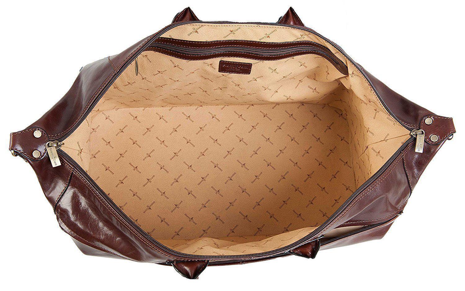 Bagger-Gianni Conti Skinn Reisebag. Eksklusivt Italiensk Kalveskinn Brun-BagBrokers