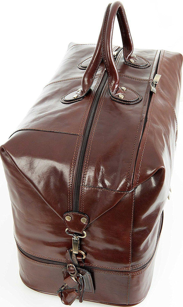 Bagger-Gianni Conti Skinn Reisebag. Eksklusivt Italiensk Kalveskinn Brun-BagBrokers