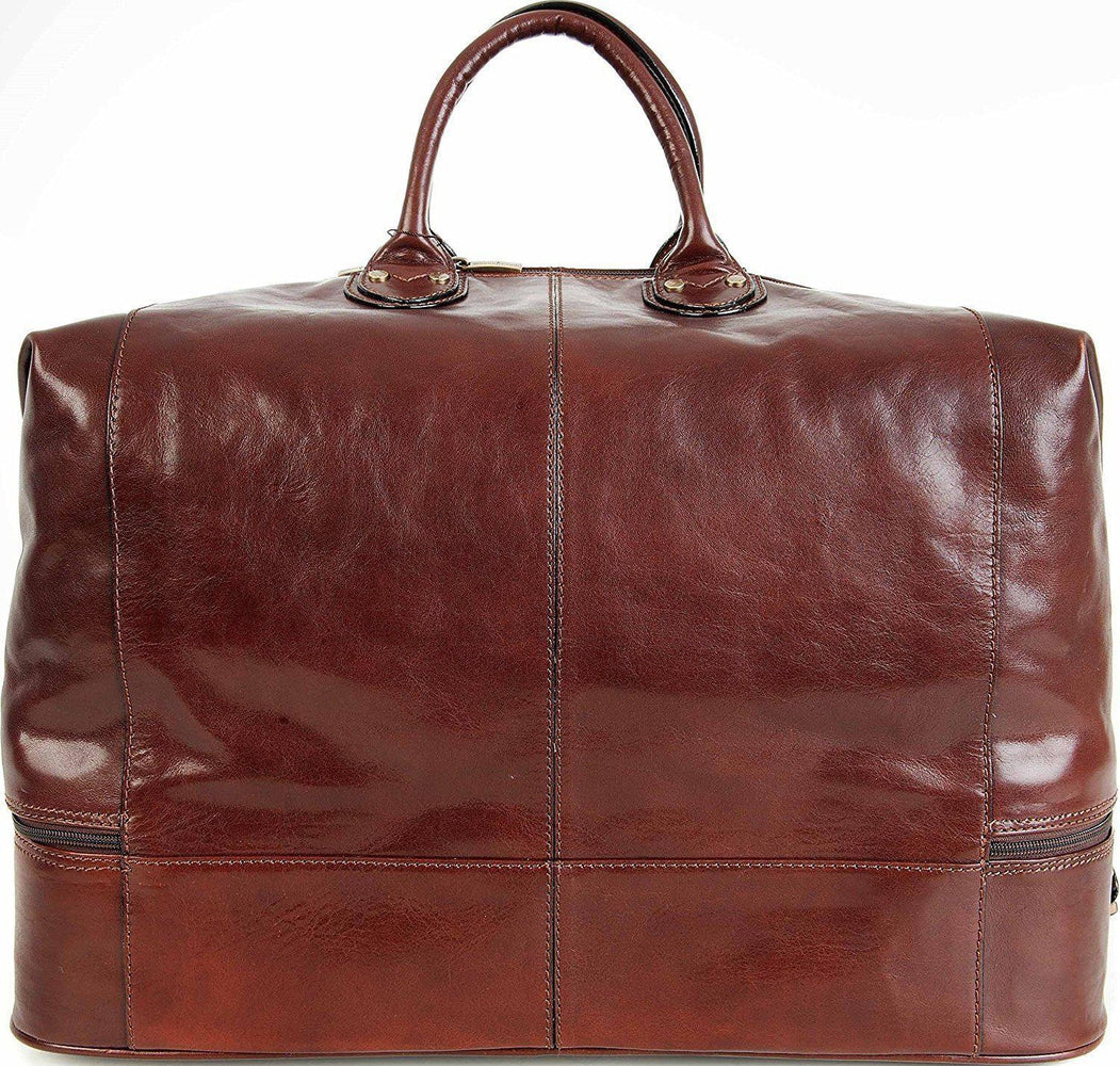 Bagger-Gianni Conti Skinn Reisebag. Eksklusivt Italiensk Kalveskinn Brun-BagBrokers