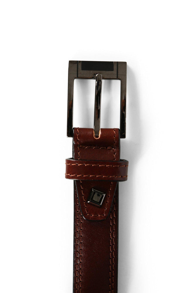 Skinnbelte-Gianni Conti. Herrebelte i Eksklusivt Italiensk Kalveskinn Brun-BagBrokers