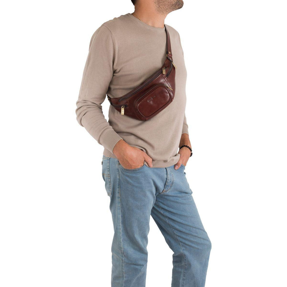 Gianni Conti midjeveske Eksklusivt italiensk Kalveskinn Brown-Vesker-BagBrokers