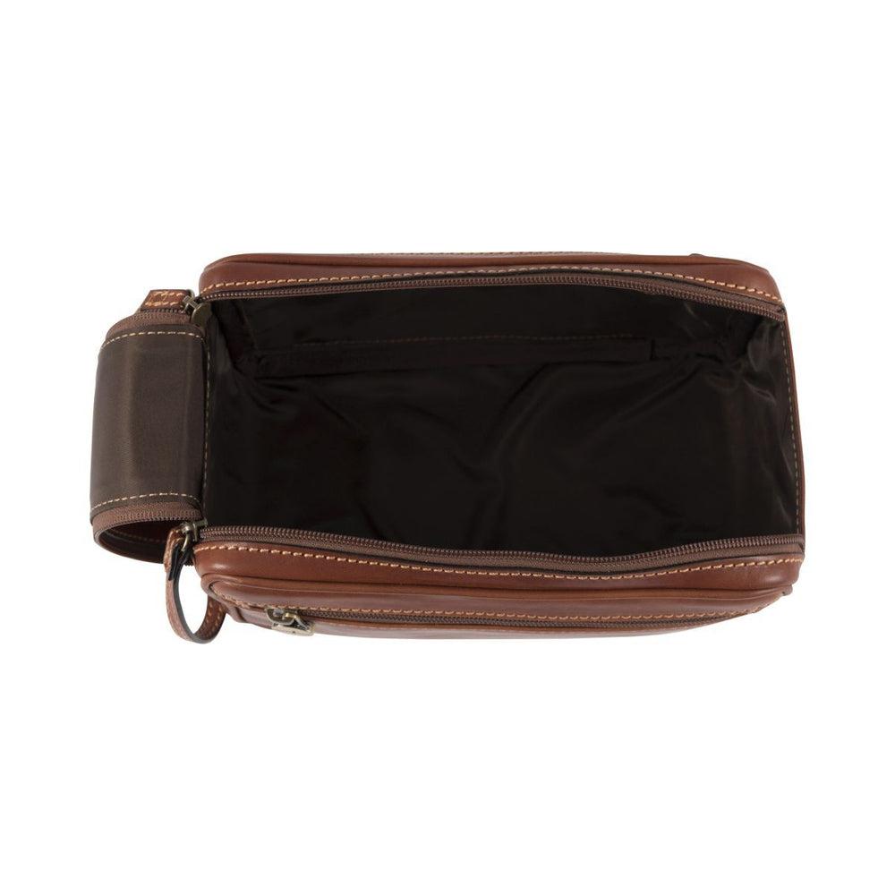 Gianni Conti toalettmappe i eksklusivt italiensk kalveskinn Dark brown-Toalettmappe-BagBrokers