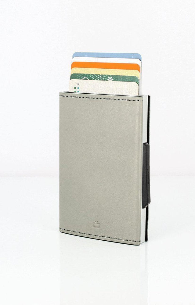 Lommebok/ Kortholder-Grå Ögon Cascade Premium Zipper Skinn Kortholder 8 kort.-BagBrokers