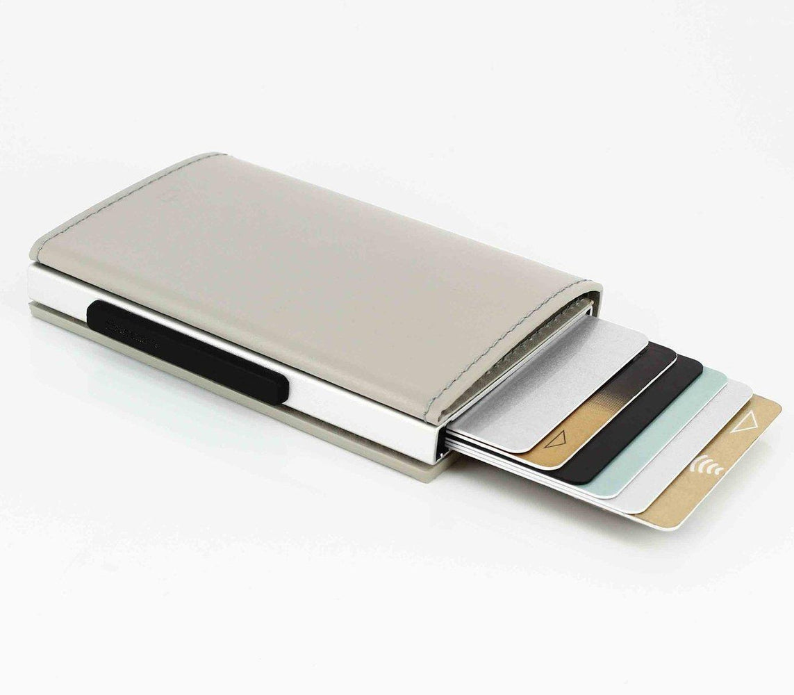 Lommebok/ Kortholder-Grå Ögon Cascade Premium Zipper Skinn Kortholder 8 kort.-BagBrokers