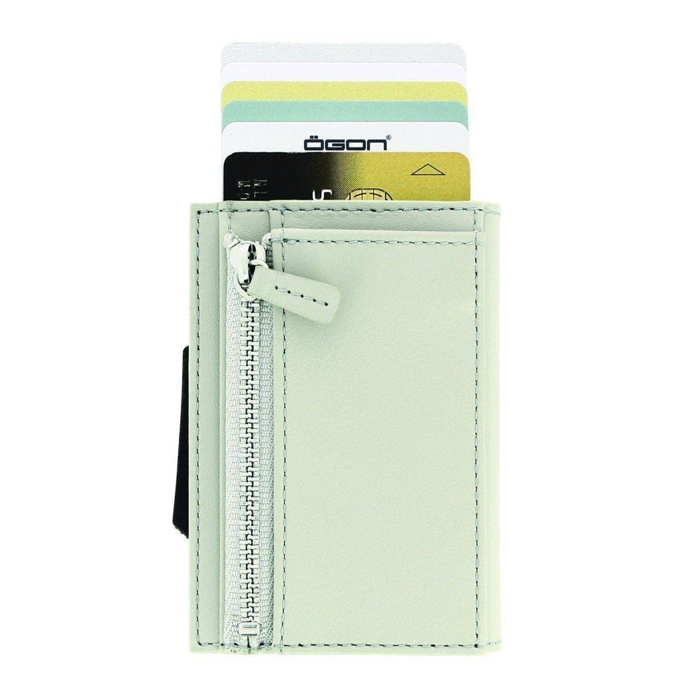 Lommebok/ Kortholder-Grå Ögon Cascade Premium Zipper Skinn Kortholder 8 kort.-BagBrokers