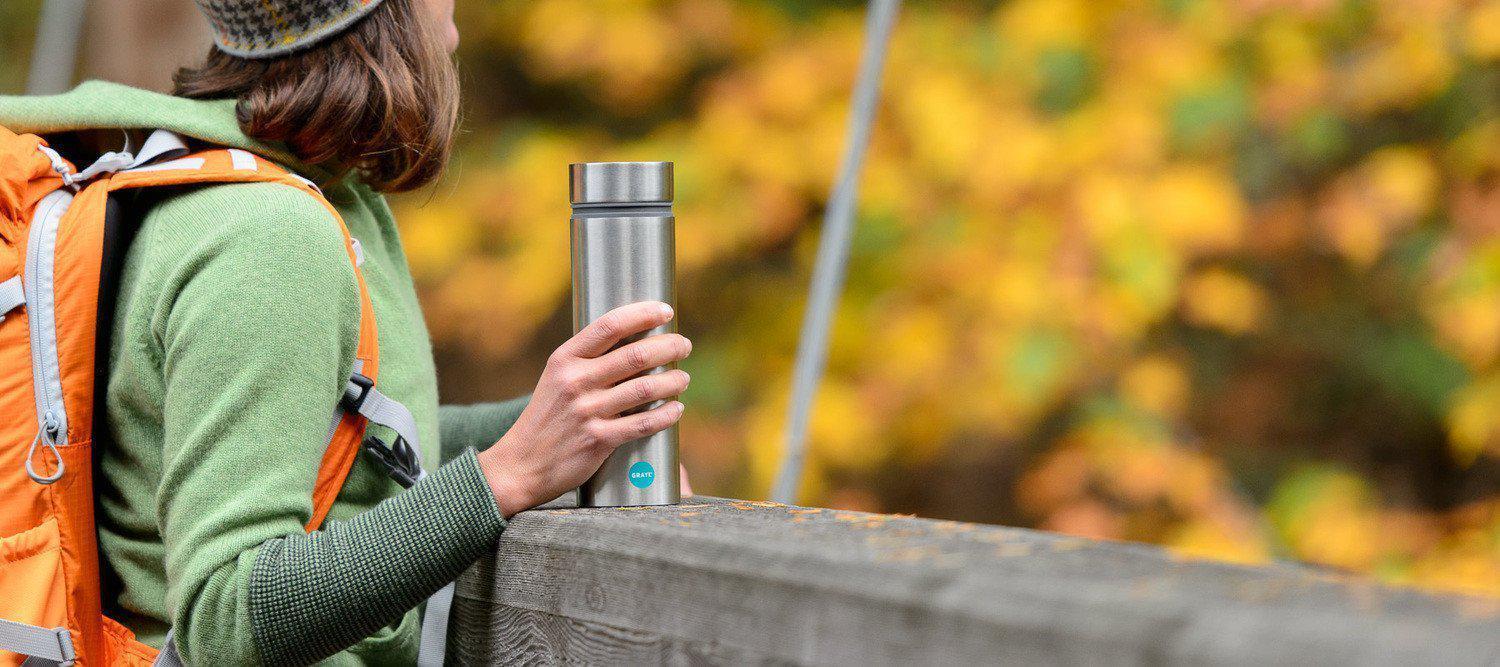 -Grayl. Drikkeflaske/presskanne med G3+ filter Stål/ Grå-BagBrokers