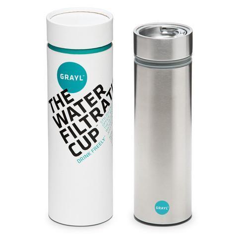 -Grayl. Drikkeflaske/presskanne med G3+ filter Stål/ Grå-BagBrokers