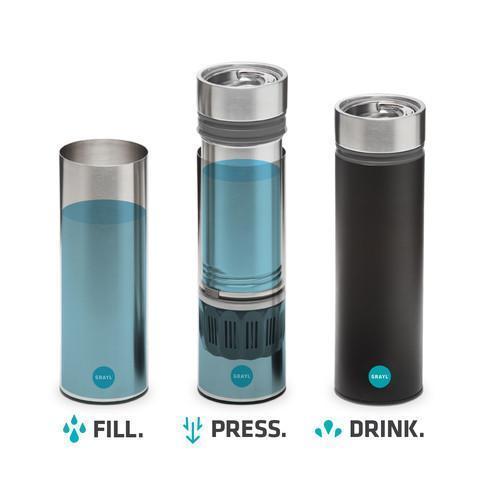 -Grayl. Drikkeflaske/presskanne med G3+ filter Sort/ grå-BagBrokers