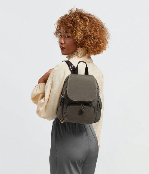 Kipling City Pack S liten ryggsekk Green Moss-Ryggsekker-BagBrokers