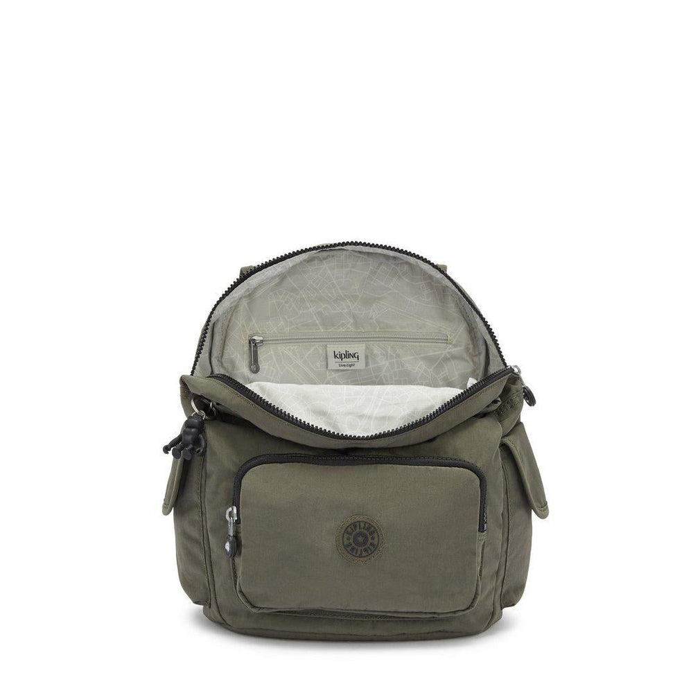 Kipling City Pack S liten ryggsekk Green Moss-Ryggsekker-BagBrokers