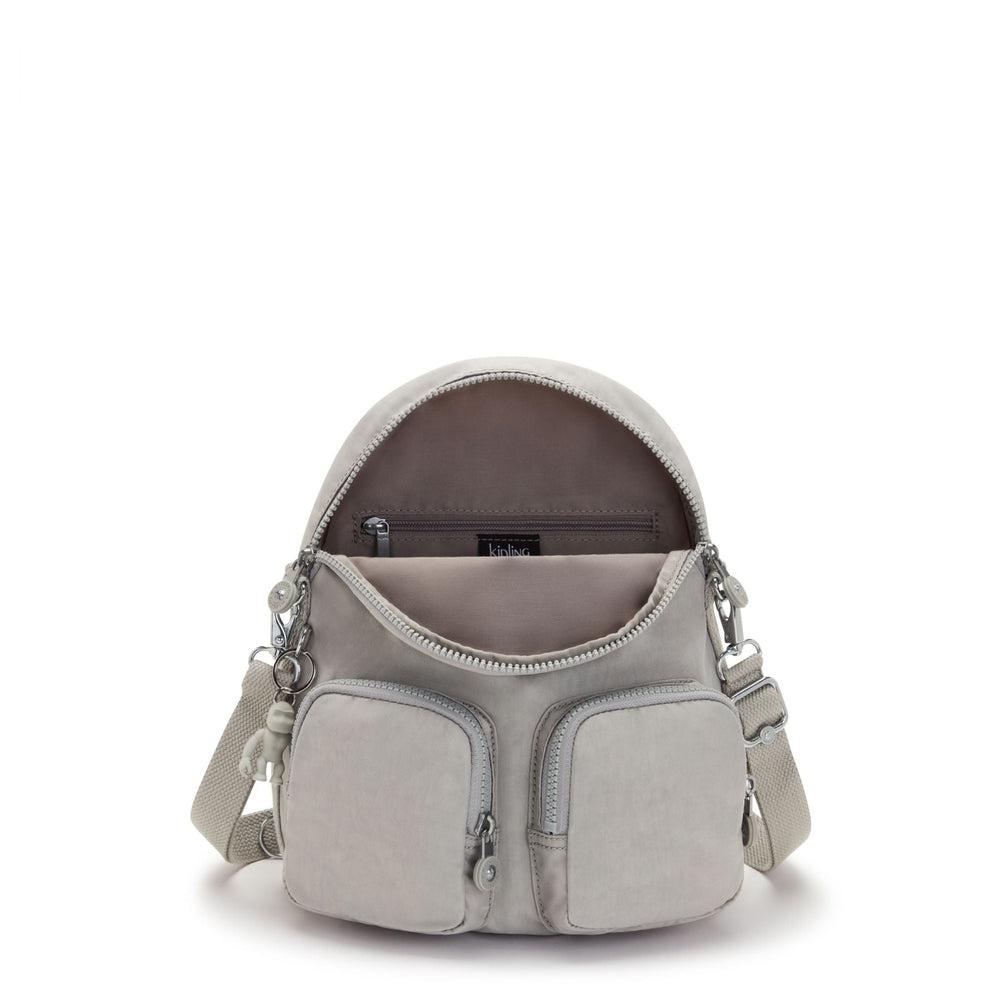 Kipling Firefly Up ryggsekk/skulderveske Grey Gris-Ryggsekker-BagBrokers