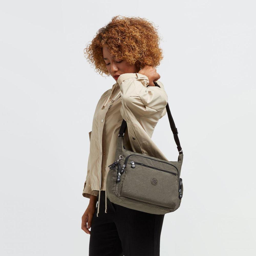 Kipling Gabbie medium skulderveske grønn-Veske-BagBrokers