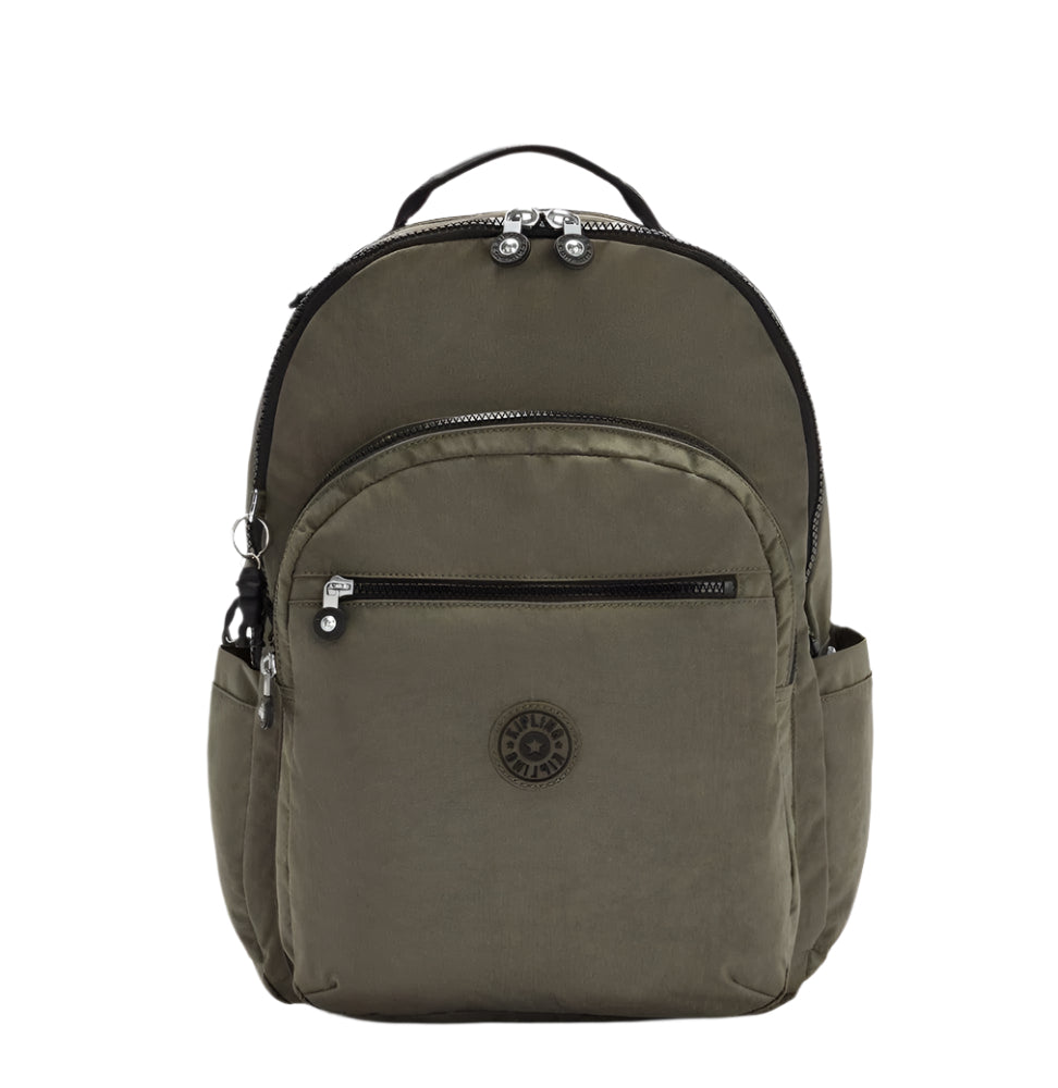Kipling Seoul S stor ryggsekk med PC lomme Green Moss-Ryggsekker-BagBrokers