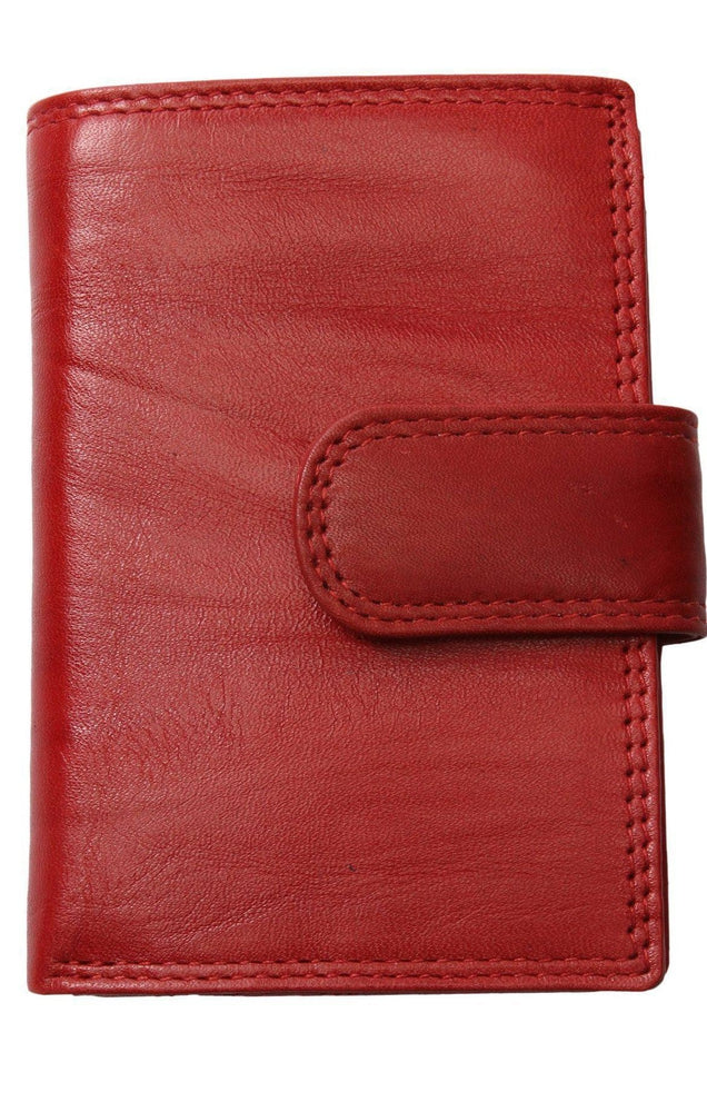 Lommebok/ Kortholder-Nord Leather. Liten Unisex skinn Lommebok 10 kort/ Liten Myntlomme Rød-BagBrokers