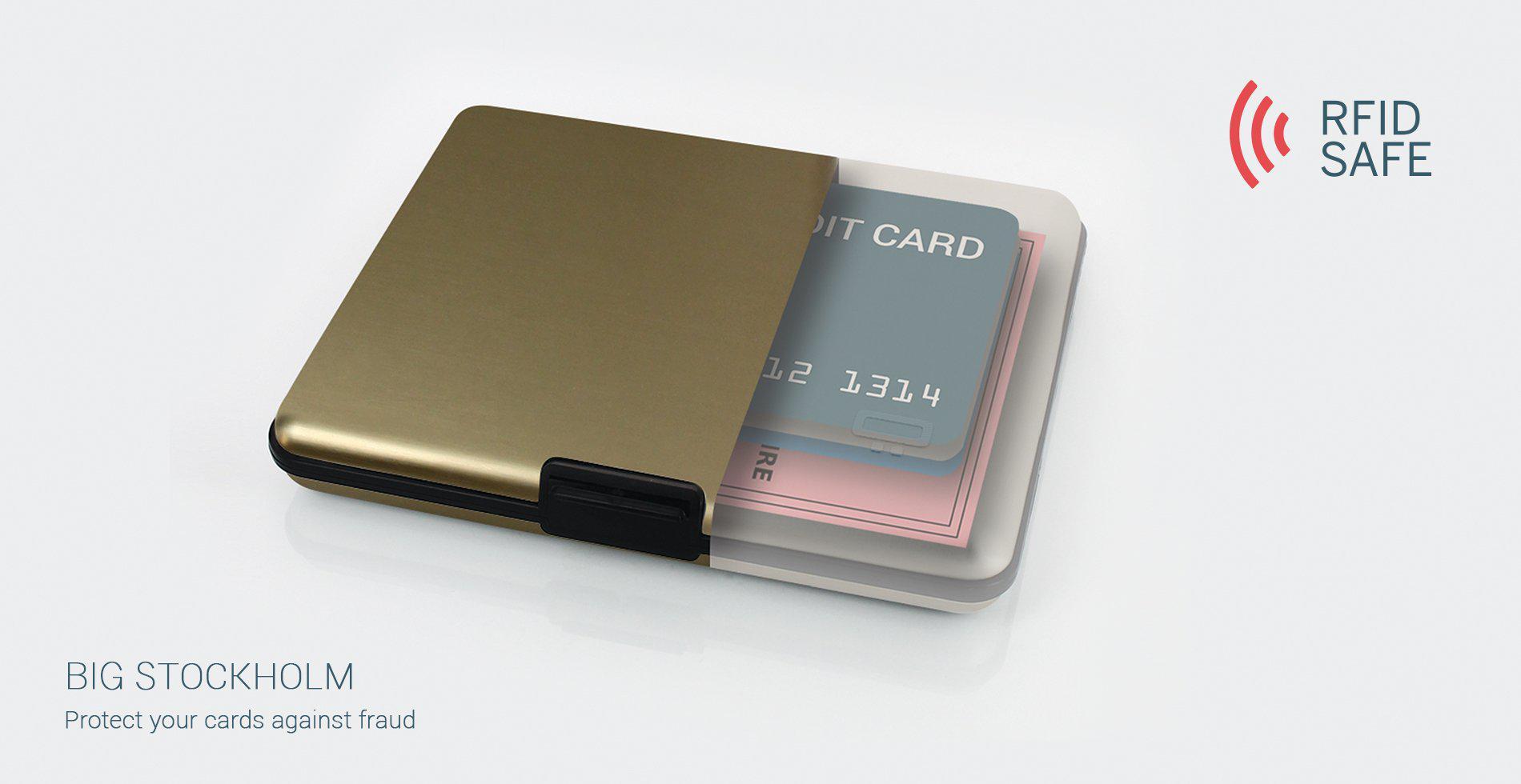 Ögon Designs BIG Stockholm Aluminium Wallet, den originale , Svart-Lommebok/ Kortholder-BagBrokers