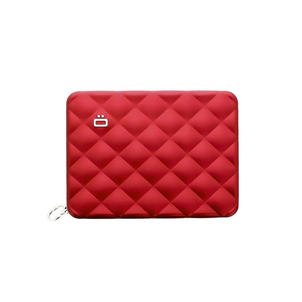 Ögon Designs - Quilted Aluminium zipper lommebok/mini clutch Rød-Lommebok/ Kortholder-BagBrokers