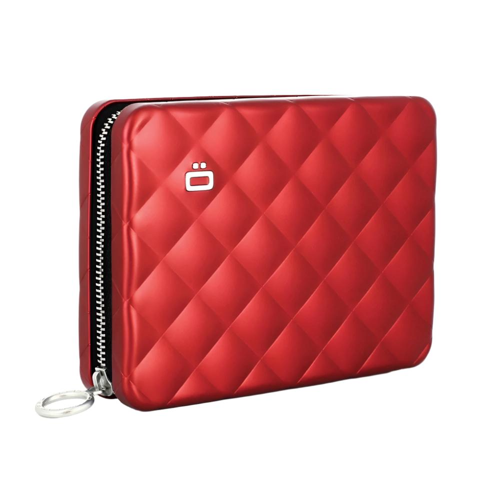 Ögon Designs - Quilted Aluminium zipper lommebok/mini clutch Rød-Lommebok/ Kortholder-BagBrokers