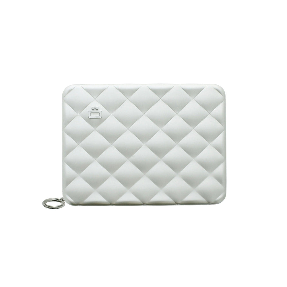 Ögon Designs - Quilted Aluminium zipper lommebok/mini clutch Silver-Lommebok/ Kortholder-BagBrokers