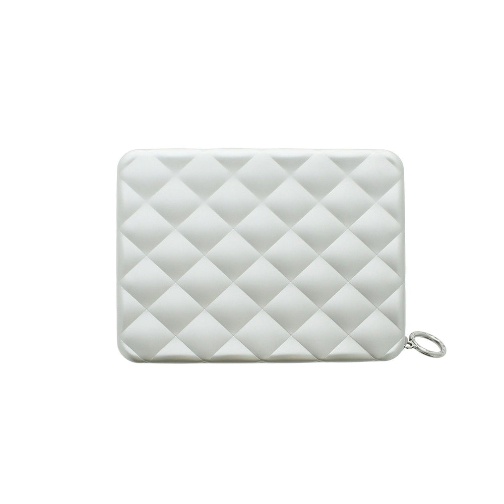 Ögon Designs - Quilted Aluminium zipper lommebok/mini clutch Silver-Lommebok/ Kortholder-BagBrokers