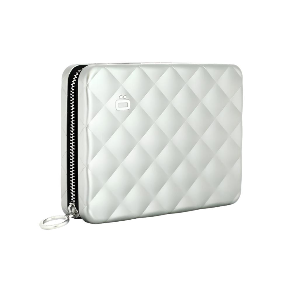 Ögon Designs - Quilted Aluminium zipper lommebok/mini clutch Silver-Lommebok/ Kortholder-BagBrokers