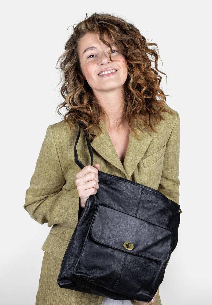Re:Designed by Dixie 1656 Urban stor skulderveske i skinn Svart-Damevesker-BagBrokers