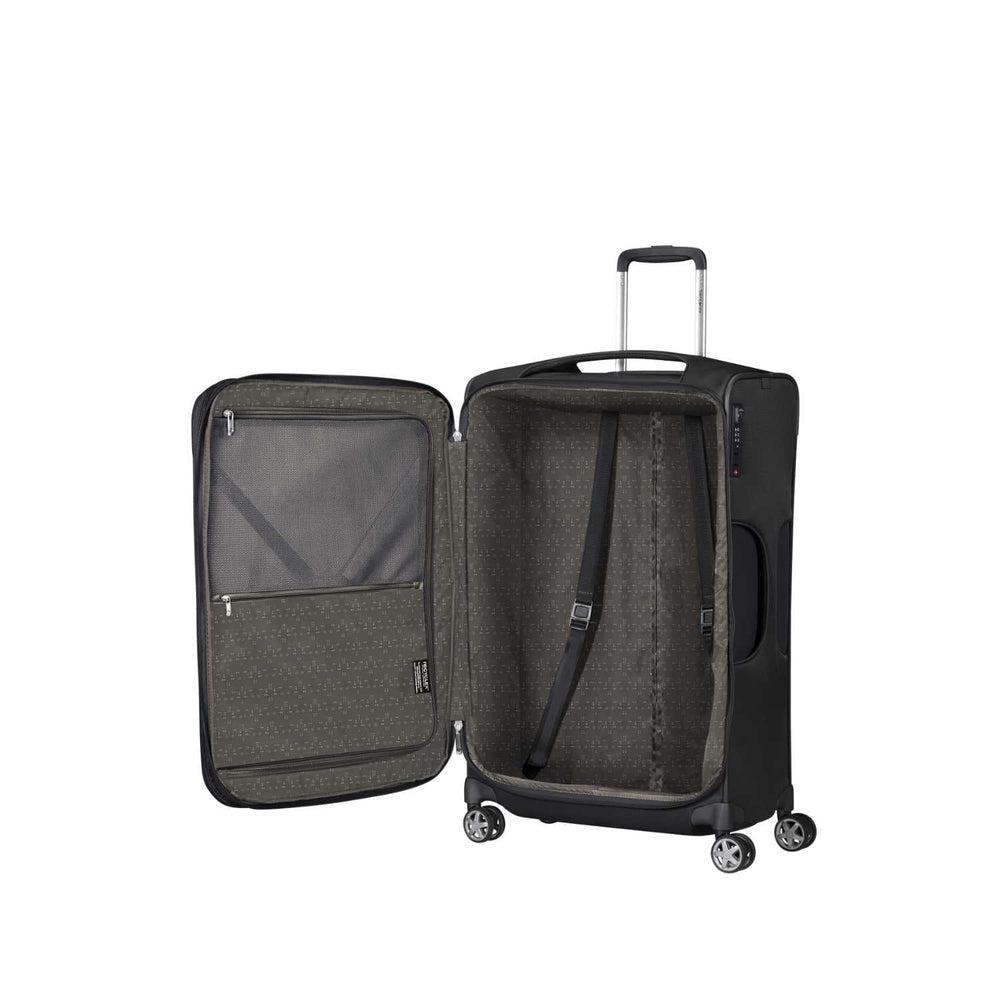 Samsonite D'Lite lett myk utvidbar medium koffert 71 cm Svart-Myke kofferter-BagBrokers