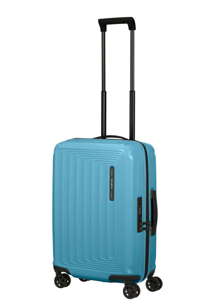 Samsonite NUON utvidbar Kabin koffert 55 cm Metallic Ocean Blue-Harde kofferter-BagBrokers