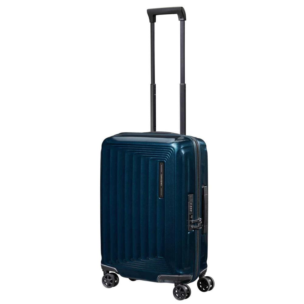 Samsonite NUON utvidbar Kabin koffert 55cm Metallic dark blue-Harde kofferter-BagBrokers
