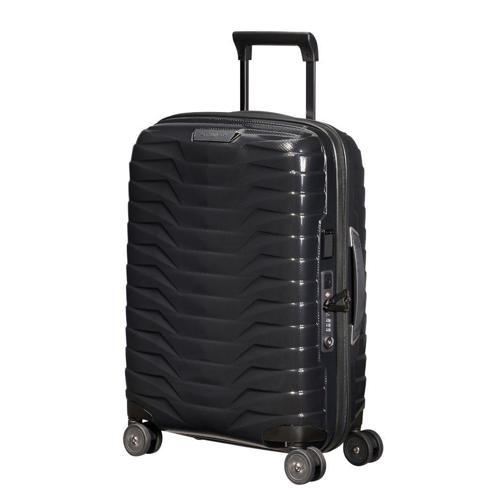 Samsonite PROXIS Utvidbar kabinkoffert med 4 hjul Black-Harde kofferter-BagBrokers