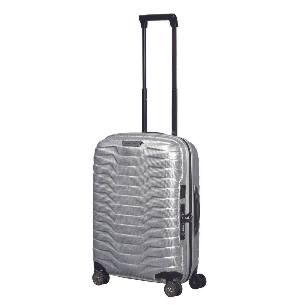 Samsonite PROXIS Utvidbar kabinkoffert med 4 hjul Silver-Harde kofferter-BagBrokers