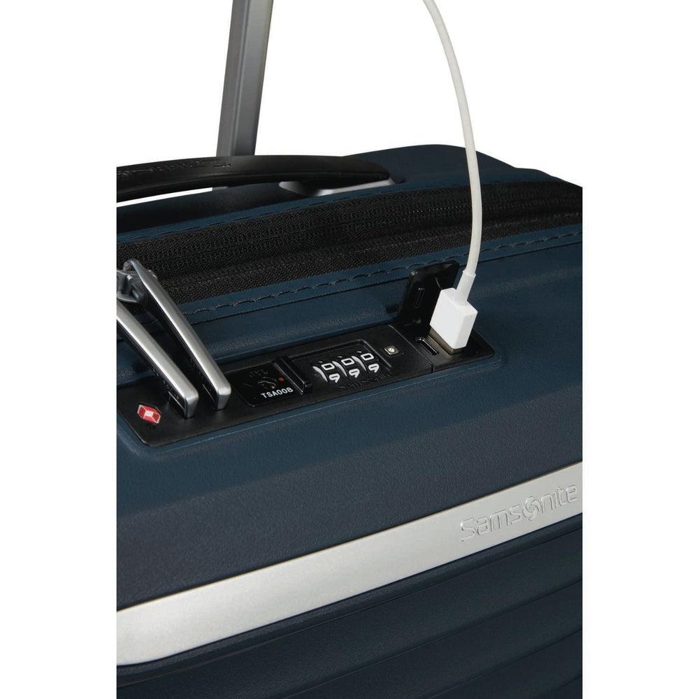 Samsonite UPSCAPE ekspanderende Kabin koffert 55 cm Blue Night-Harde kofferter-BagBrokers