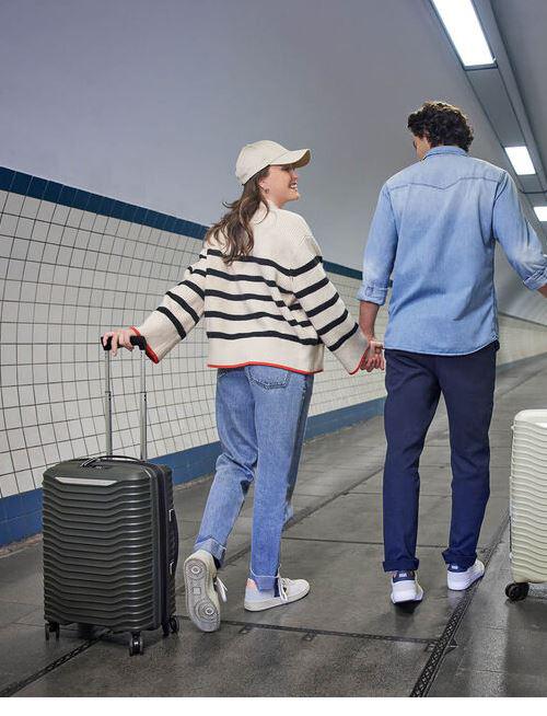 Samsonite UPSCAPE ekspanderende Kabin koffert 55 cm Yellow-Harde kofferter-BagBrokers
