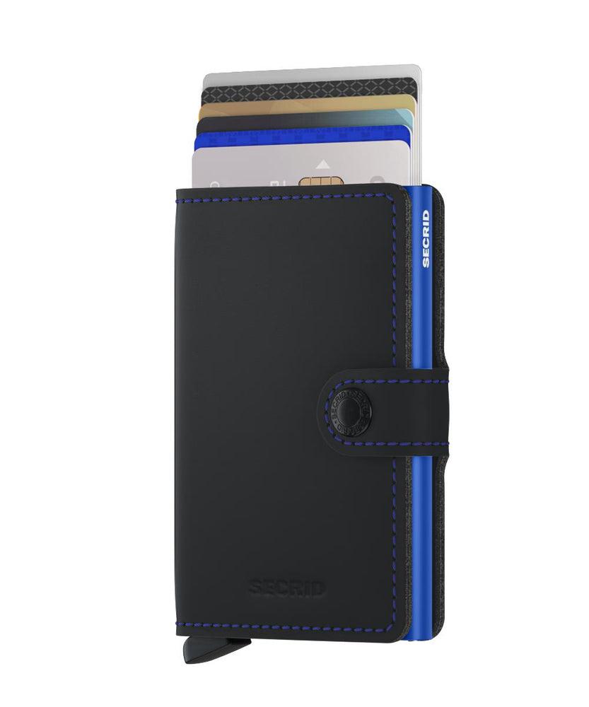 Secrid Miniwallet Matte Black & Blue-Lommebok/ Kortholder-BagBrokers