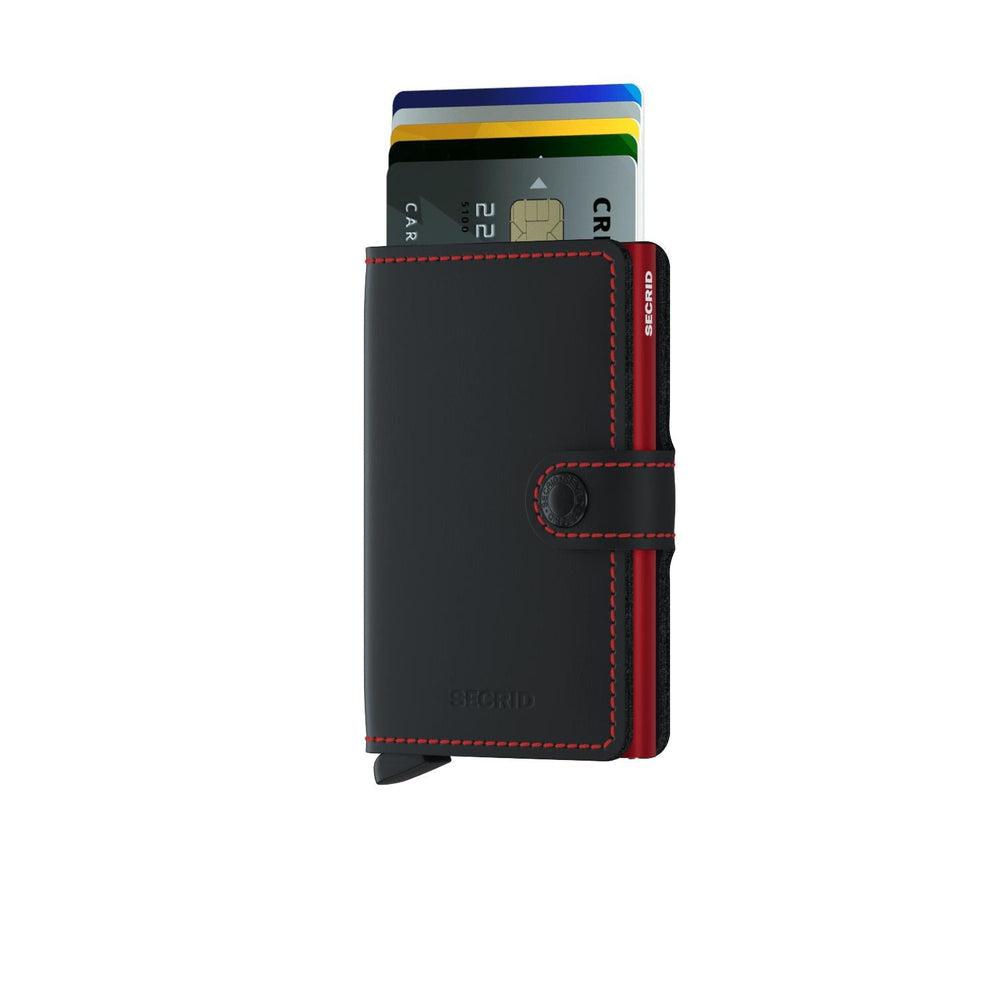 Secrid Miniwallet Original Matt Svart Rød-Lommebok/ Kortholder-BagBrokers