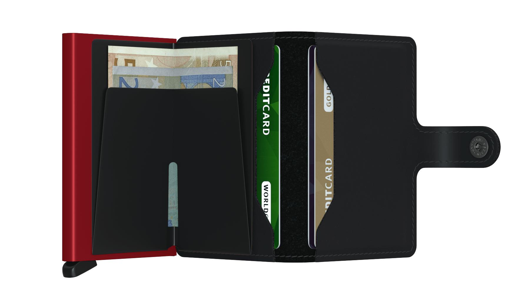 Secrid Miniwallet Original Matt Svart Rød-Lommebok/ Kortholder-BagBrokers