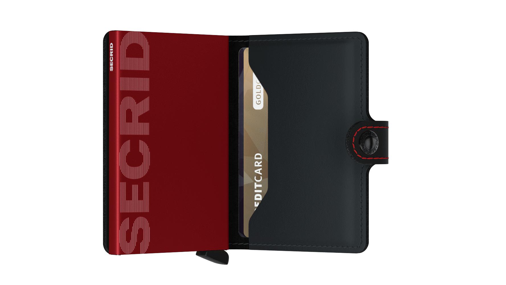 Secrid Miniwallet Original Matt Svart Rød-Lommebok/ Kortholder-BagBrokers