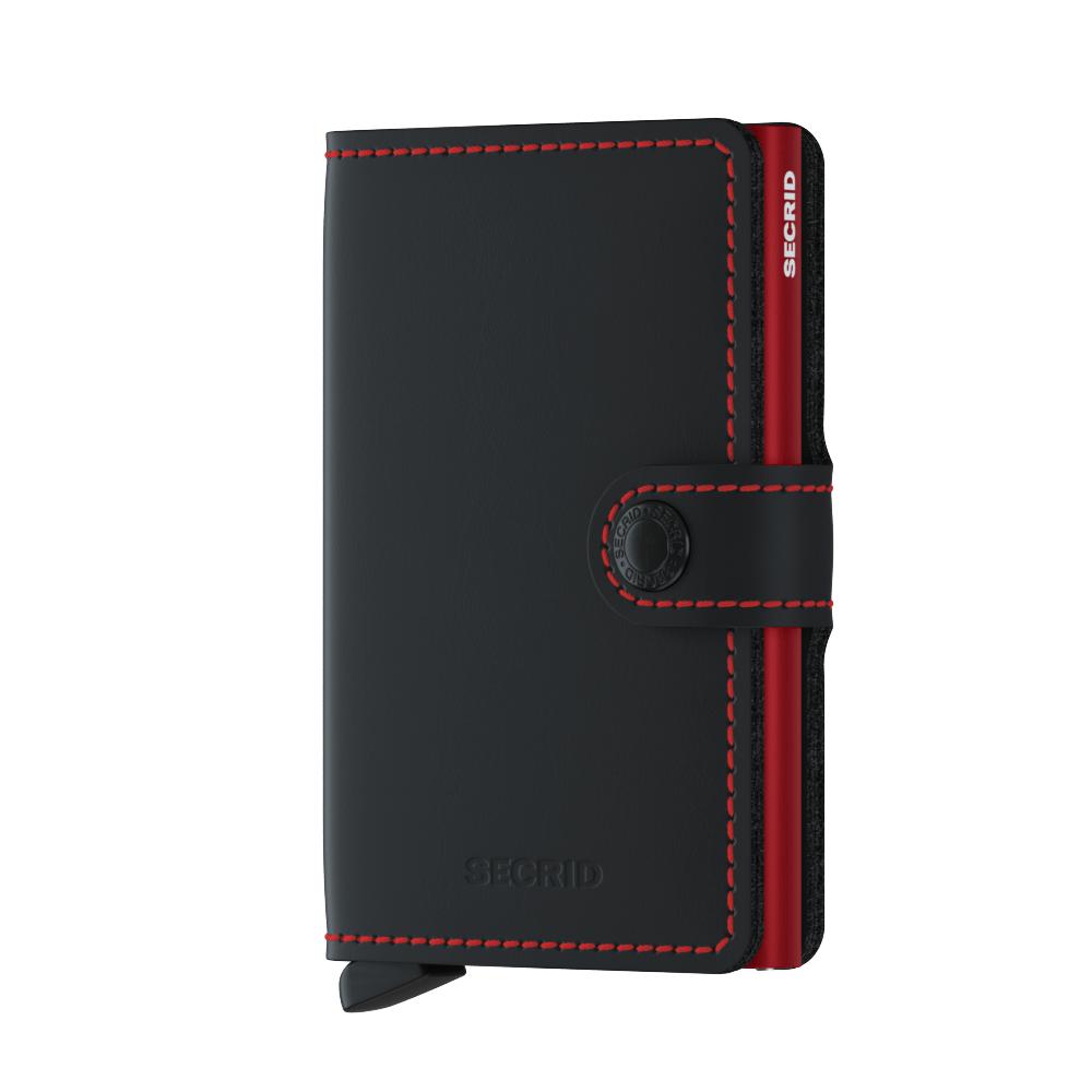 Secrid Miniwallet Original Matt Svart Rød-Lommebok/ Kortholder-BagBrokers