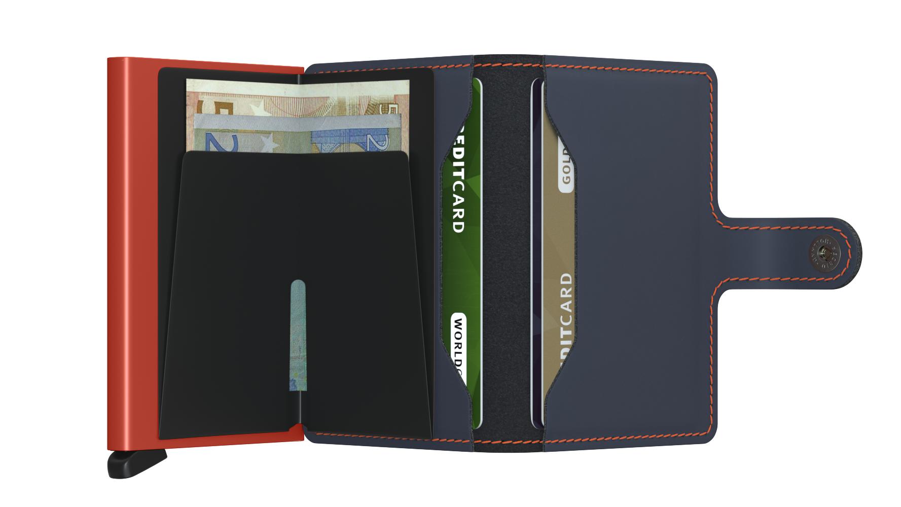 Secrid Miniwallet Original Matt Nightblue Orange-Lommebok/ Kortholder-BagBrokers