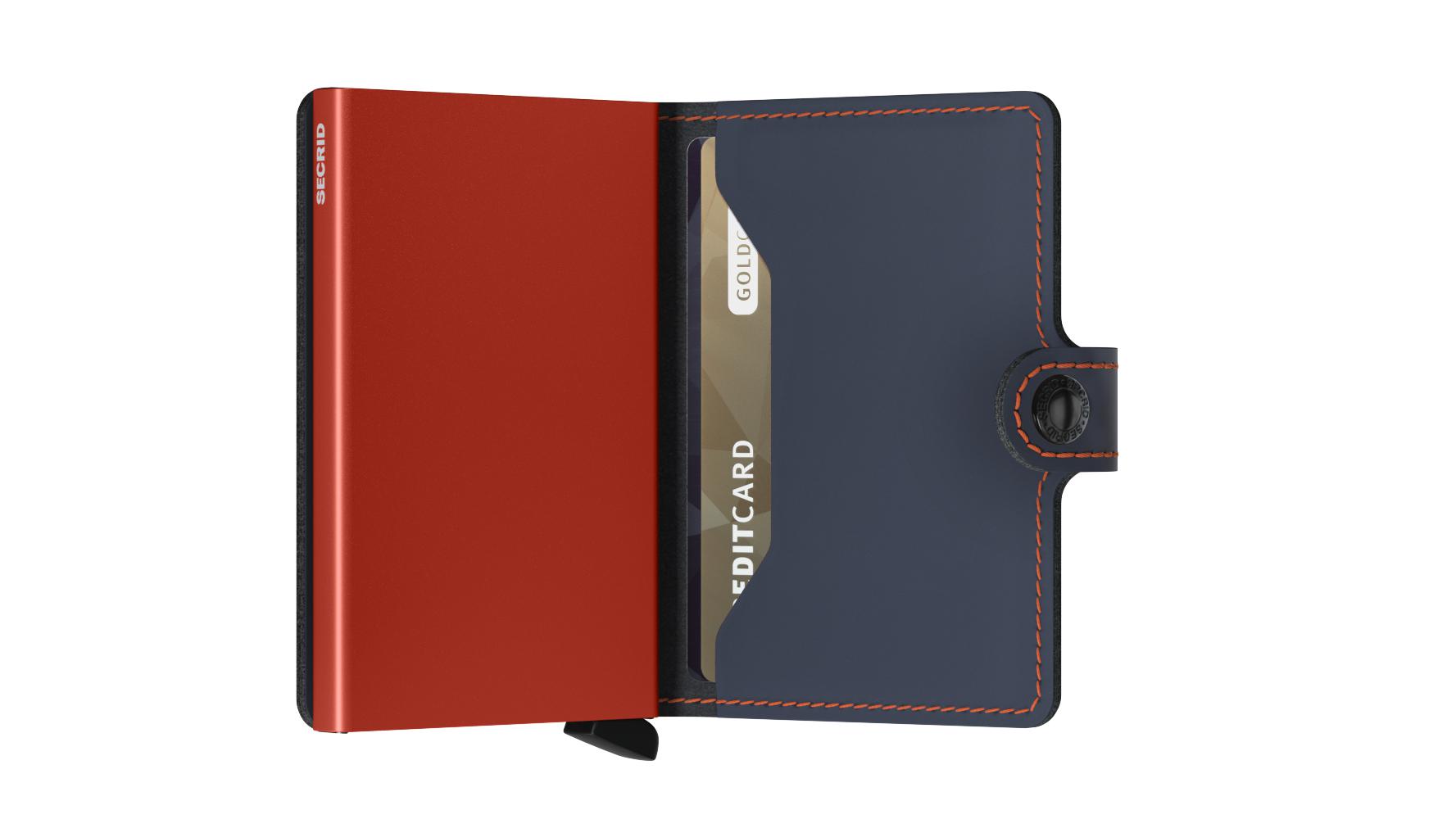 Secrid Miniwallet Original Matt Nightblue Orange-Lommebok/ Kortholder-BagBrokers