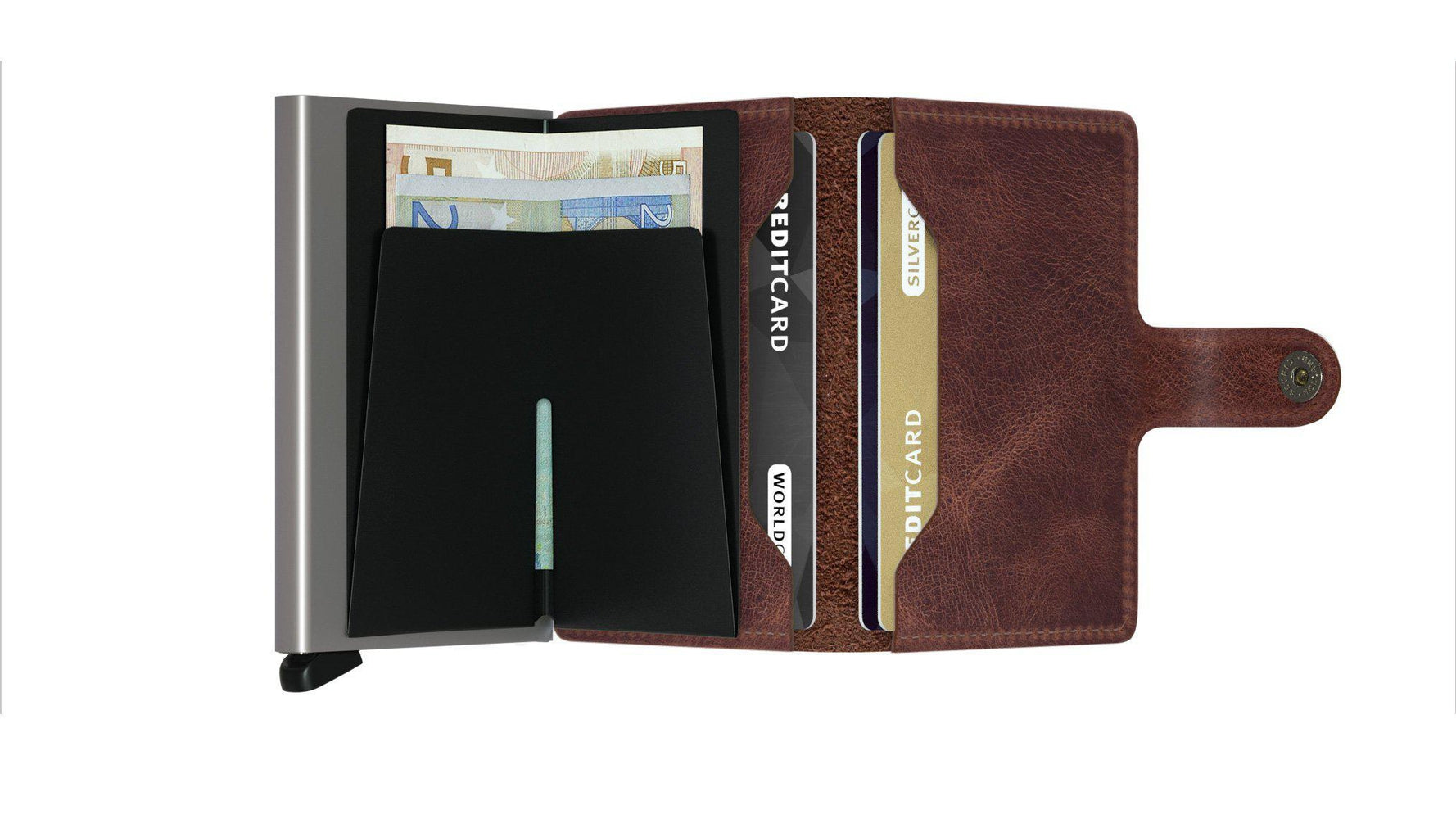 Secrid Miniwallet Vintage-Brown-Lommebok/ Kortholder-BagBrokers